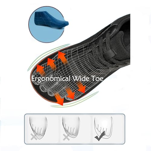 WOWSTICK Wide Toe Box Shoes, Zero Drop Sole Lightweight Breathable Minimalist Neutral Walking Athletic Barefoot Sneakers3