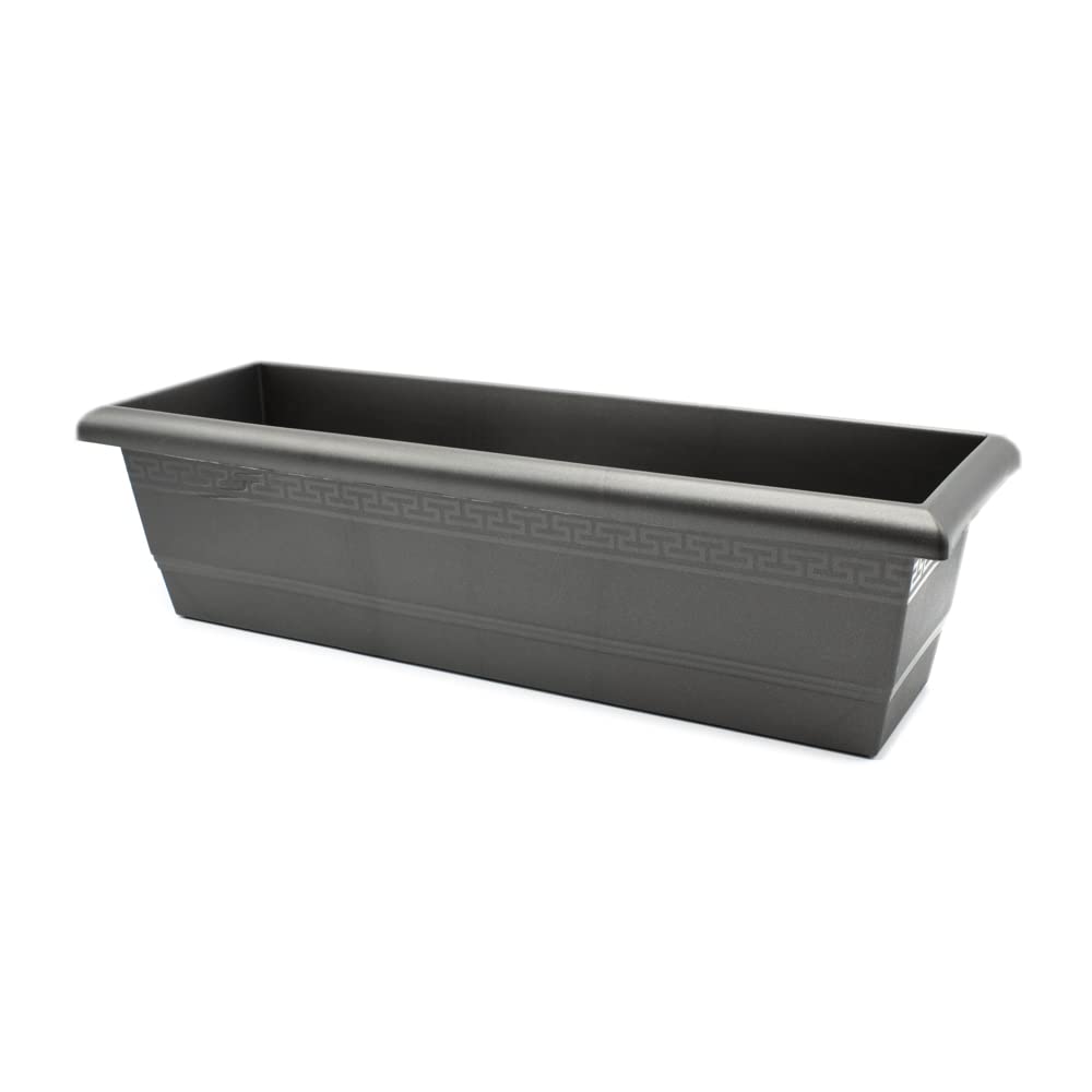 CABLEPELADO Jardinera plástico, Jardinera para balcón, Macetero Rectangular, Maceta Rectangular, Apto balcón, jardín, Patio, Interior o Exterior, 60 cm Ancho x 16.5 cm Altura, Plástico, Negro