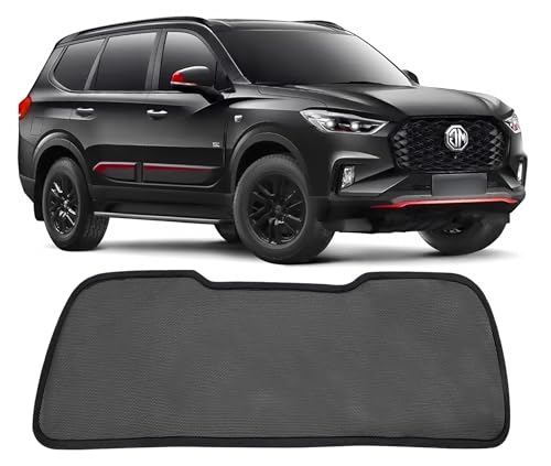 Image of Autofact Dicky Curtain for Gloster | Custom Fit Rear Windshield Sunshade | Foldable Mesh | Privacy & Cooling Car Accessory | Car Rear Sun Shade UV Block Easy Install Durable Black Mesh