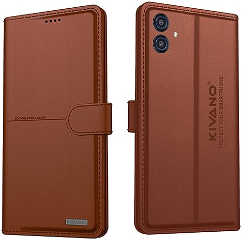 Image of Kivano Samsung Galaxy A04 / Samsung Galaxy M04 / Samsung Galaxy F04 / Samsung Galaxy A04e Flip Cover | Leather Finish | Inside Pockets & Inbuilt Stand | Shockproof Wallet Style Magnetic Closure Back Cover Case