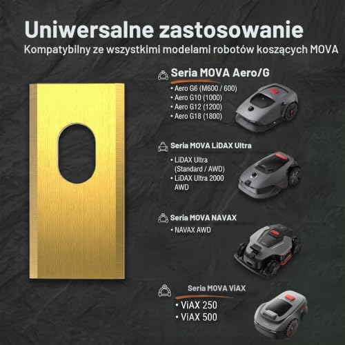HAUSPROFI 60 x tytanowe ostrza zapasowe do MOVA 600, 600 zestawów, 1000, LiDAX Ultra & NAVAX AWD robot koszący, certyfikat DIN EN 50636-2-107, 60% bardziej trwały, w zestawie śruby zabezpieczające i