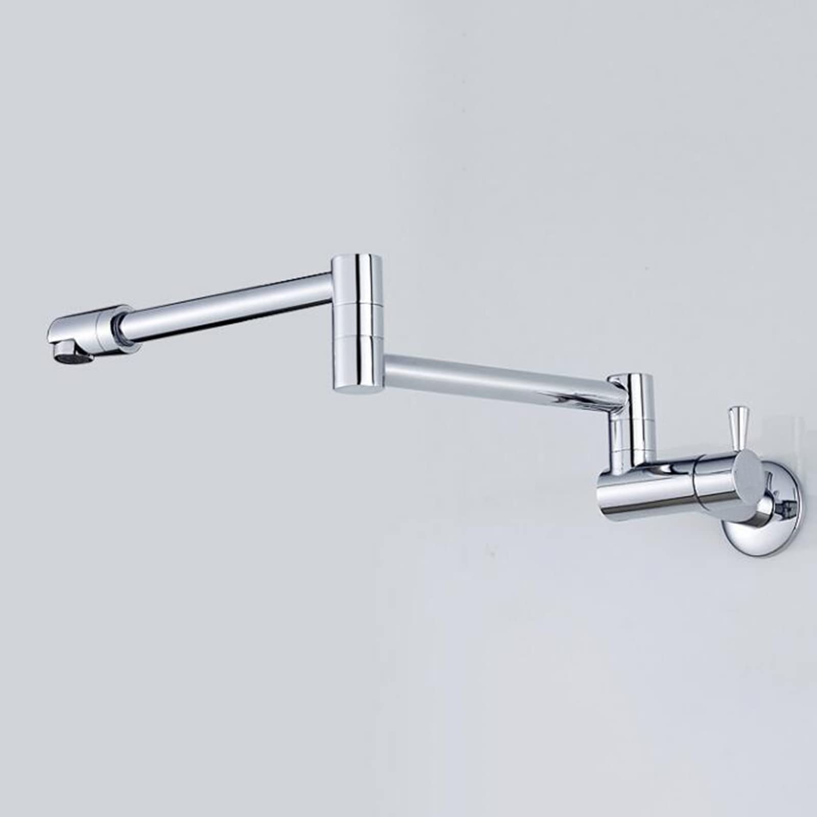 ZYCHSJXA Wall Mount Kitchen Tap Cold Water, Folding Retractable Swivel Mounted Water Chrome