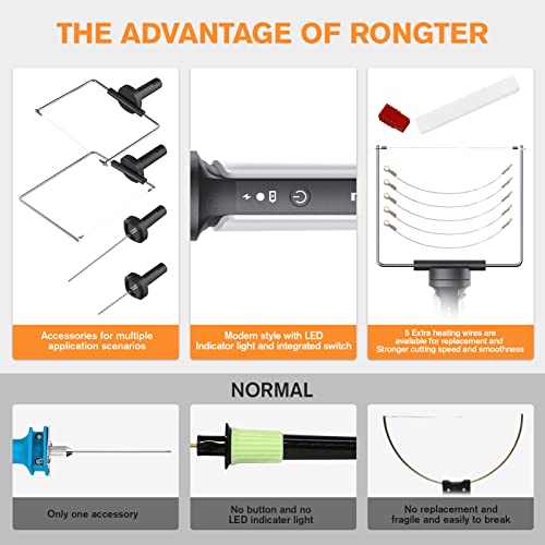 RONGTER 4 in 1 Hot Wire Electric Foam Cutter Kit, Styrofoam Cutting Tool 15W/ 6V with Case, Heated Foam Carving Knife Kit (Toolbox White) - Image 3