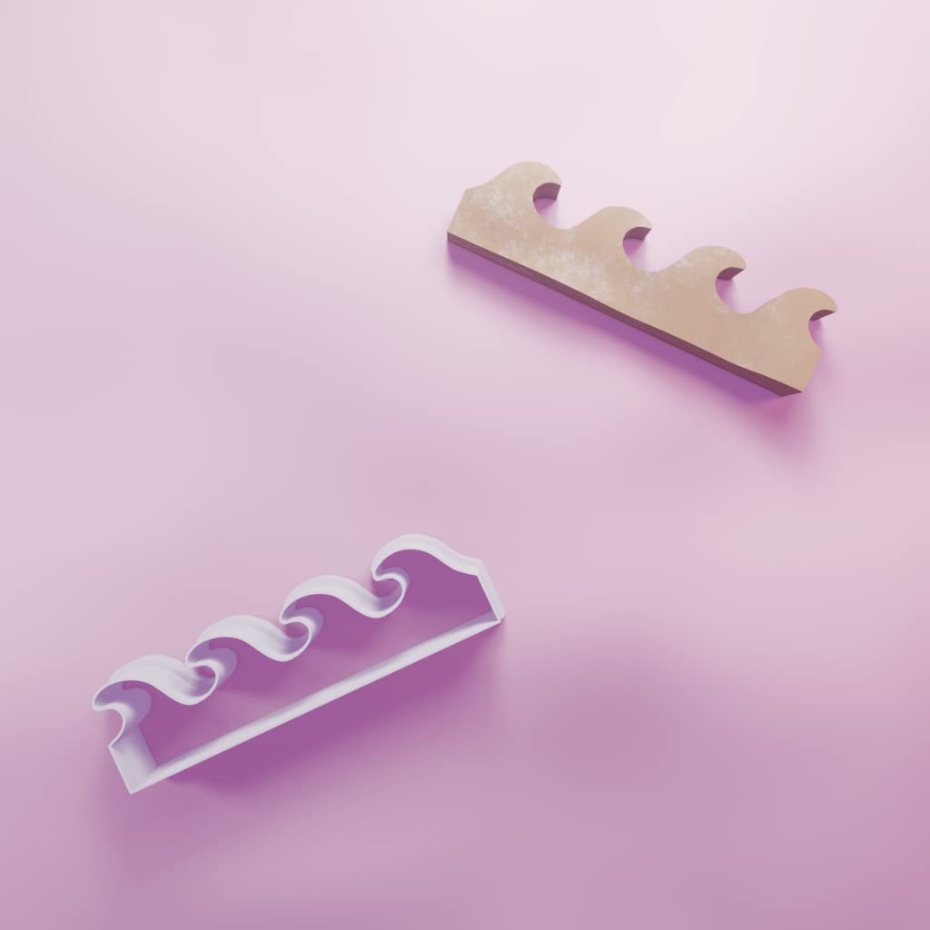Wave Pattern Cookie Cutter - 3 Sizes, White, 10cm - Image 4