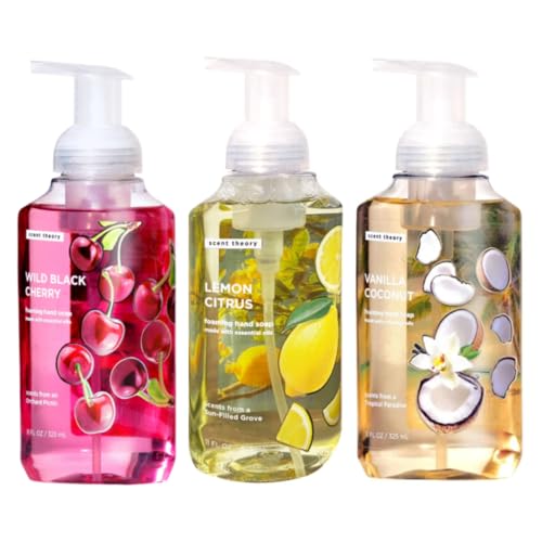 Scent Theory Foaming Hand Soap Wild Black Cherry Lemon Citrus Vanilla Coconut 11 fl oz - 325 mL (3 Pack)