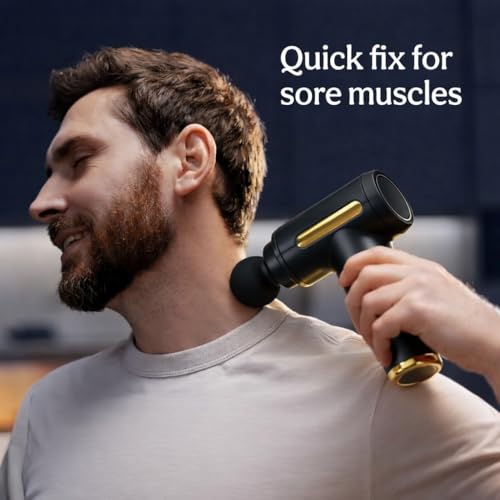 Image of SMAX Massage Gun for Pain Relief | Body Massager Machine for Back, Neck, Shoulder & Full Body | Deep Tissue Muscle Massager | Portable Cordless Electric Massage Gun with 4 Massage Heads | Type-C Rechargeable