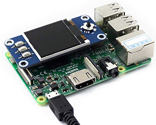 Image of waveshare 1.44inch LCD Display HAT for Raspberry Pi 3B+ /3B /2B /3B+ /Zero /Zero W,128x128 Pixels SPI Interface RGB, 65K Display Color ST7735S Driver