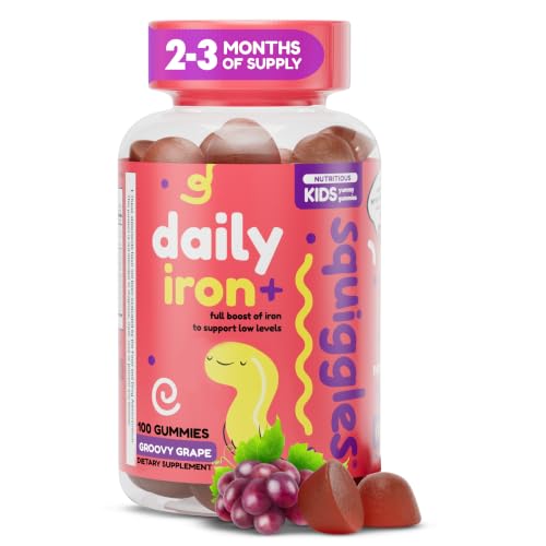 Squiggles Kids Daily Iron+ Gummies Chewable Supplement with Iron 100ct