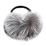 ALOEU Orejeras reales cálidas for mujer, orejeras de felpa de imitación ultragrandes for niña, invierno (Color : Silver fox, Size : 1 SIZE)
