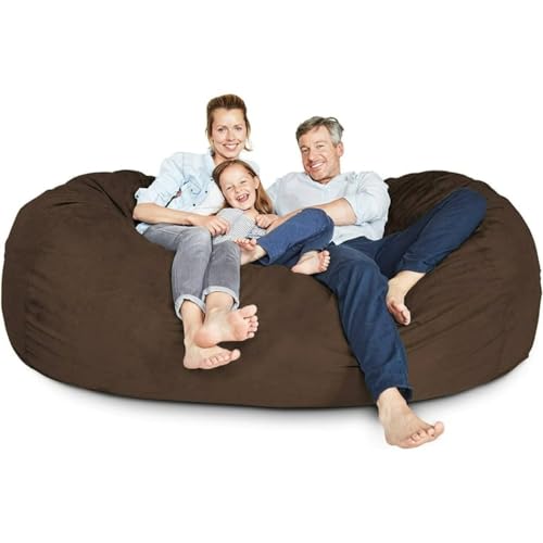 7ftbrowncolorgiantbeanbagchairwithfillerincludedcomfortableultrasoftlonglastingdurabledoublestitchingremovablezipperclosurecover Urban Country Home Decor 7 ft brown color giant bean bag chair with filler included comfortable ultra soft long lasting durable double stitching removable zipper closure cover urban country home decor