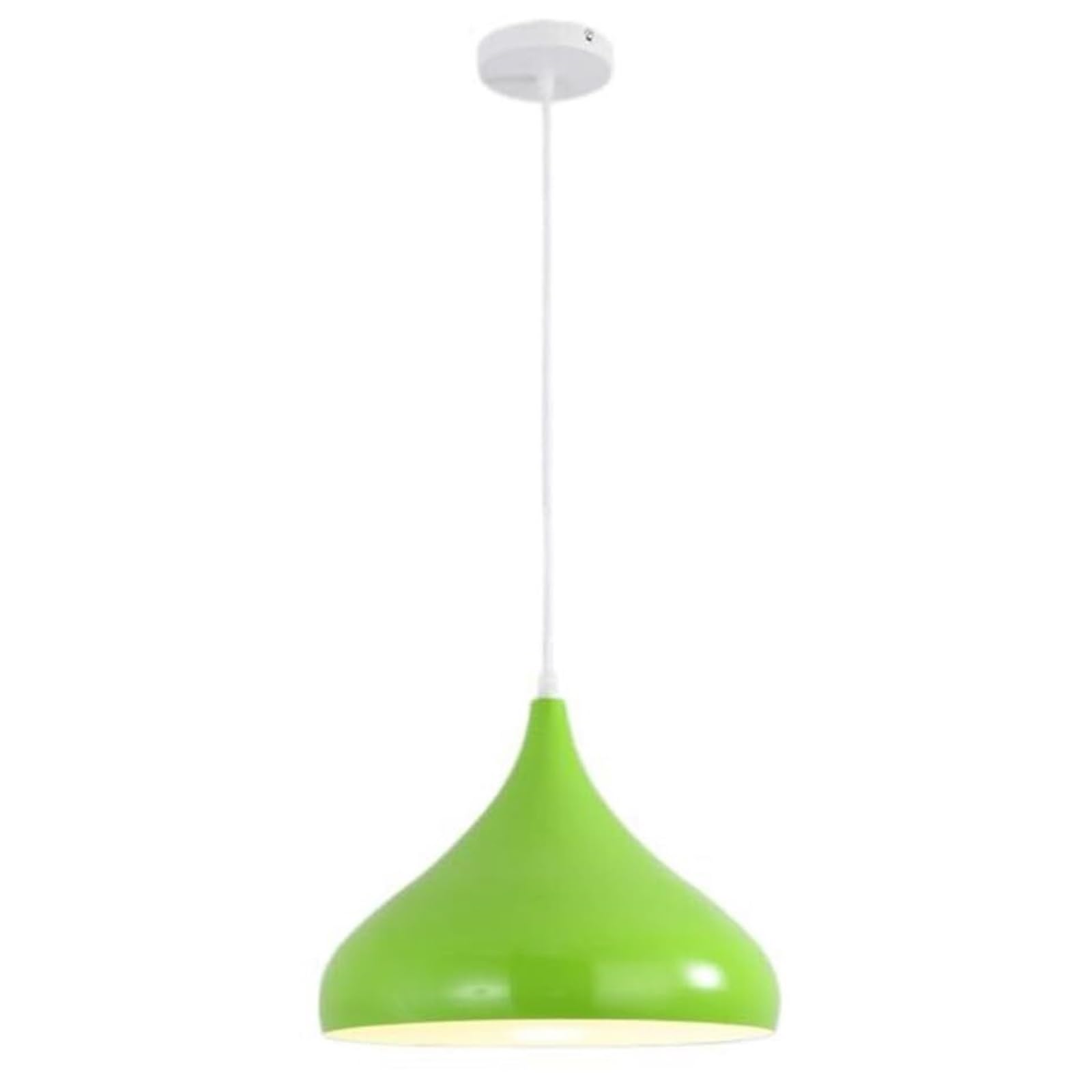 Lampe suspendue rétro verte pour éclairer une table à manger sombre