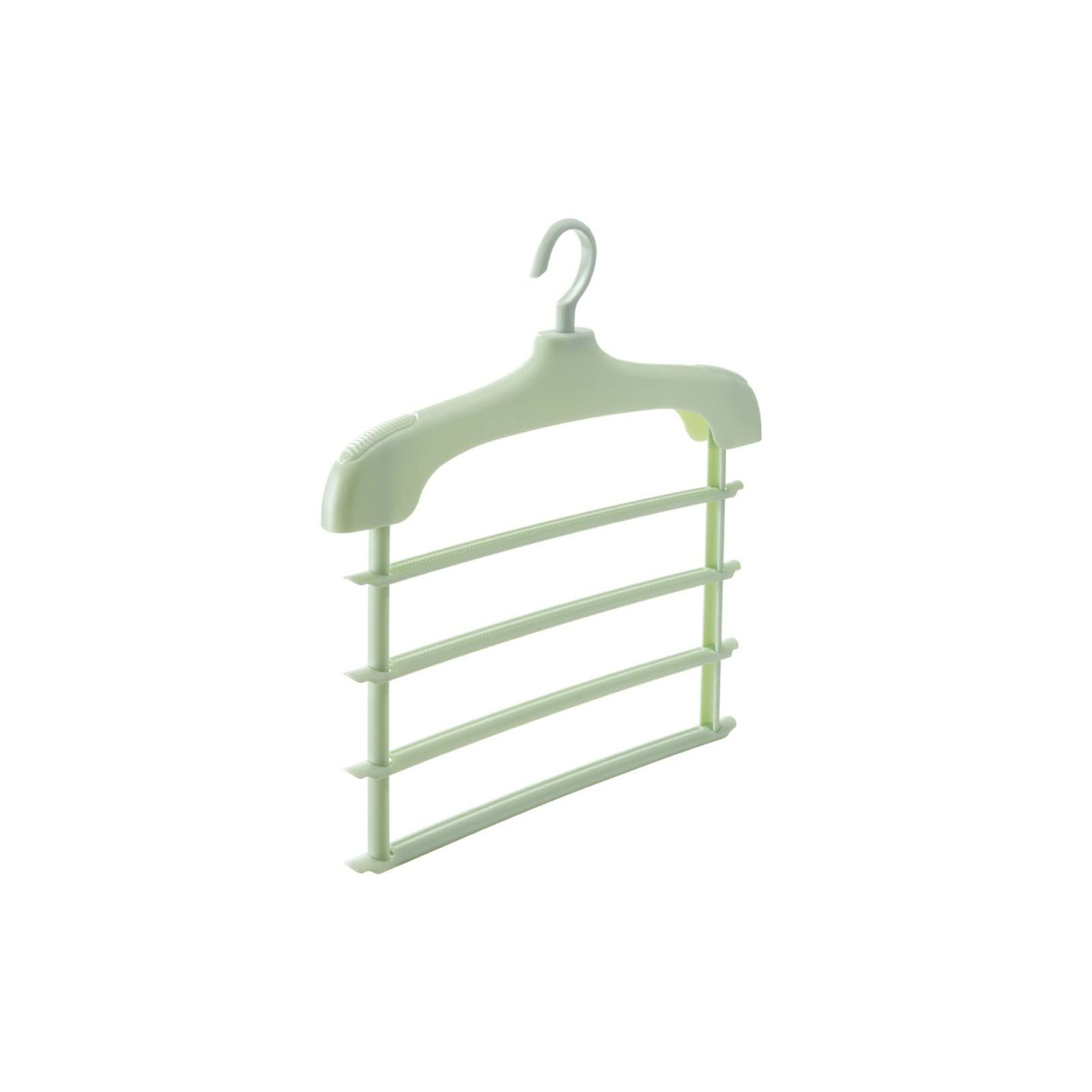 JINGYAN Standard Hangers Pants Hangers Closet Storage Organizer Non Slip Multi-Purpose Space Saving Hanger(Nordic Green)