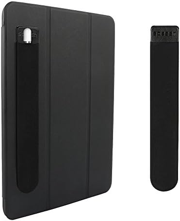 Spessn Compatible Apple Pencil Holder Sticker (1st and 2nd Gen), Elastic Lycra Stylus Pocket iPad Screen Pen Protective Pouch Adhesive Sleeve for Stylus Pens - Black