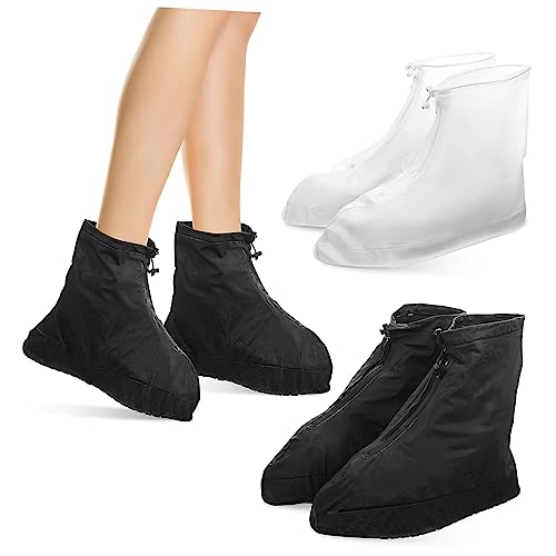 POPETPOP Rainy Day Essential: Non Slip Shoe Covers Waterproof Rain Shoes for Men Women Overshoes for Cycling