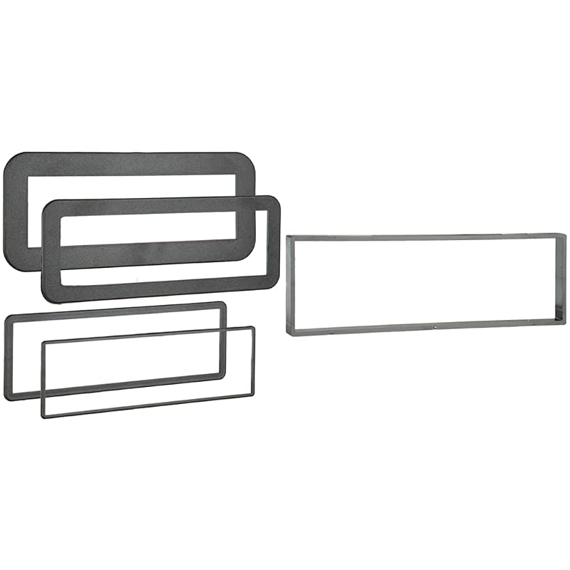 Kit Metra de Molduras de Acabamento DIN e Espaçador Universal DIN para Rádio Single DIN, ABS, Preto