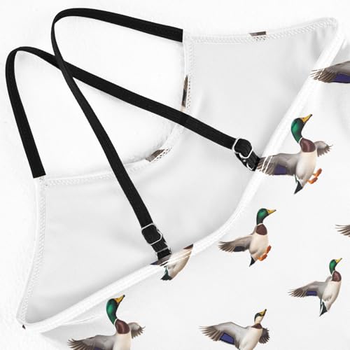 senya Girls Swimsuits One-Piece Swimwear Tie Bathing Suit Beach Summer Round Neck 5-6T Flying Duck Pattern4
