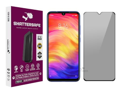 Image of Anti-Spy Privacy Tempered Glass Compatible For Redmi Note 7 / Note 7s / Note 7 Pro [Pack of 1]. Anti-Scratch, Edge-to-Edge Protection With Easy Installation Kit & Case Friendly Fit.