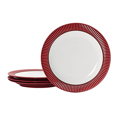 Bico Helios Red Dinner Plates Set, Set Of 4, 10.75 Inch, Microwave And Dishwahser Safe, For Pasta, Salad, Maincourse #TOP9