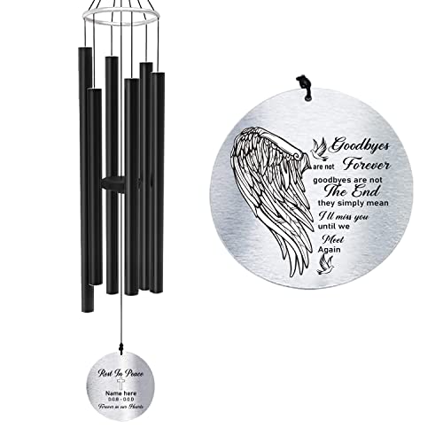 Image of ASTARIN Personalized 30 inch Bereavement Wind Chimes for Outside, Memorial Gift in Remembrance of a Loved One, Sympathy Gift for Loss of Mother Father Husband, Garden Patio Decor