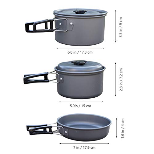 BESPORTBLE, 1 conjunto de utensílios de cozinha para acampamento portátil, dobrável, conjunto de pan