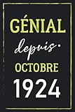  Génial Depuis Octobre 1924: Joyeux Anniversaire 98 ans Idée Cadeau Personnalisé pour Homme et Femme de 98 ans super carte alternative