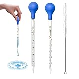 [Precisión] : La pipeta de cristal tiene una escala de superficie precisa para la medición fácil de líquidos. La pipetas de vidrio es muy precisa, clara y profesional, las marcas de calibración son de fácil lectura.