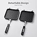 Elsjoy Hot Sandwich Maker, Grilled Sandwich Press with Handle, Stovetop Toasted Sandwich Maker Aluminum Flip Pan for Home, Kitchen, Breakfast