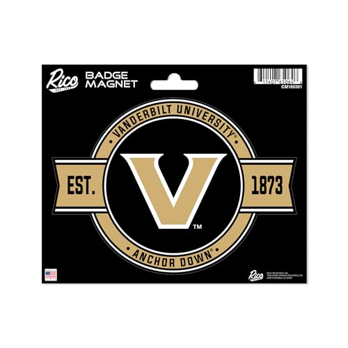Rico Industries NCAA Vanderbilt Commodores Standard Badge Magnet - for Car, Fridge