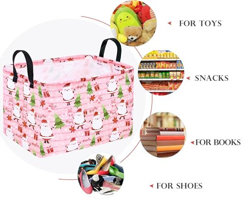 Image of Storage Basket Gift Laundry Bins Collapsible Storage Baskets Box Laundry Nursery Hamper for Home and Office Decoration with Handles