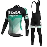 Wanty Radtrikot Herren Langarm + 19D Gepolsterten Radsport-trägerhosen Rennrad Trikot Set Sommer Fahrradbekleidung Mountainbike