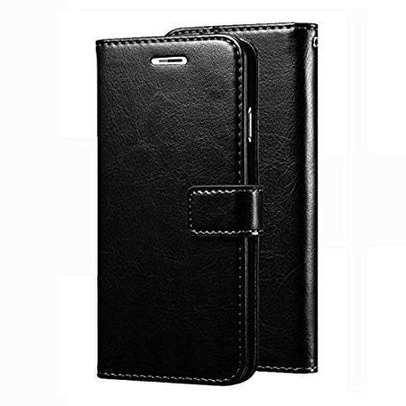 Image of ClickCase for Realme Narzo 20 pro Vintage Series Leather Wallet Flip Case Kick Stand with Magnetic Closure Flip Cover for Realme Narzo 20 pro (Matte Black)