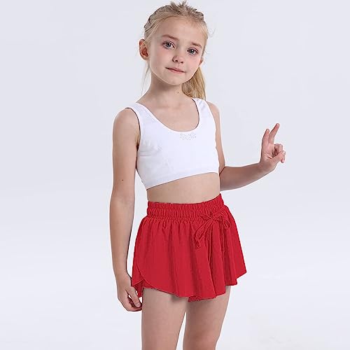 Terno de ioga para corrida, fitness, tênis, saia curta e bolso para meninas, shorts esportivos, Verm