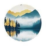 KLIYBGTHIJTP Tappetino da scrivania da gioco con montagne, motivo uccellini, tappetino per scrivania, ufficio, decorazione per la casa, per donne e ragazze, 20,3 cm, 4 pezzi