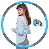 Hula-Hoop-Reifen mit einstellbarem Gewicht: Der Hula-Hoop-Reifen selbst wiegt 1,2 kg. Dank seines Vakuum-Designs können Sie z.B. Bohnen oder Stahlkugeln in die Röhre füllen, um das Gewicht (1,2-3,5 kg möglich) je nach Körper und Trainingsstand einzustellen. Demnach eignet er sich sowohl für Anfänger als auch für Profis.