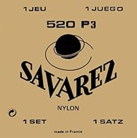 The legendary, rich in tradition Savarez-string series 520 P3 standard tension, red Treble string pure, G3 nylon core, synthetic wound