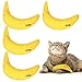Sotiff 4 Pieces Catnip Toys Yellow BananaÂ Cat Chew Catnip Toys Kitten Interactive Toy Reliable Catnip Filled Cat Toys for Indoor Cats Kittens Chewing Biting Grinding Claw 4 Count Pack of 1