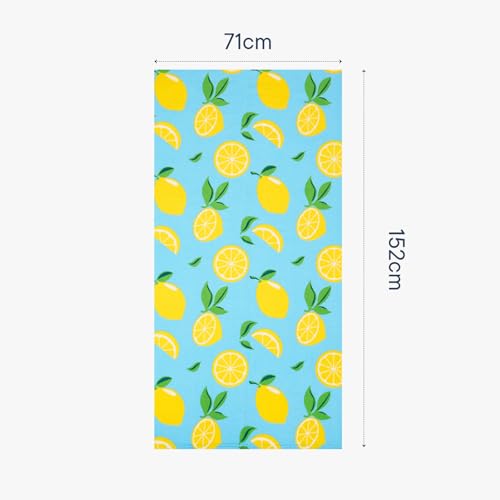 Dreamscene Microfibre Beach Towel Blue Lemon, Swim Towels for Adults Super Quick Dry Towel Pool Gym Summer Beach Holiday Essentials Travel Towels, 71cm x 152cm - Image 7