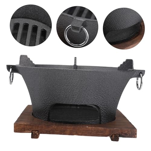 Barbecue de extérieur fonte grand modèle durable avec poêle de camping
