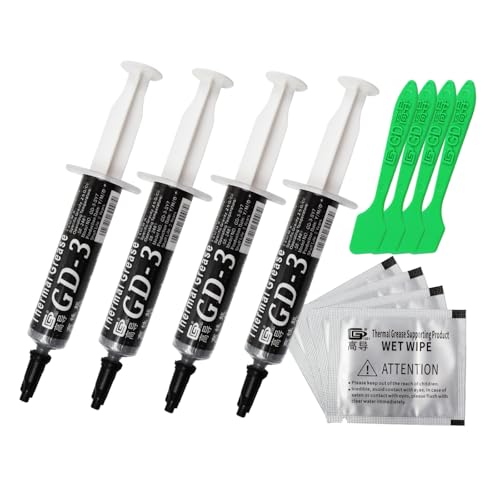 GD-3, 4 Pieces of Net Weight 7 Grams Syringe with Bag Packaging Gray Thermal Conductive Grease Paste Heat Sink Compound Silicone Plaster Computer Cooling BB7