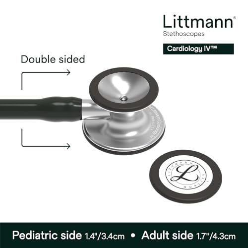 3M Littmann Cardiology IV Diagnostic Stethoscope, 6151, More Than 2X as Loud, Weighs Less, Stainless Steel Chestpiece, 22" (Shorter Length) Black Tube - image 3