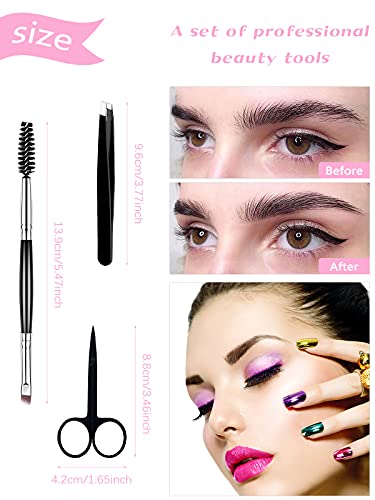 Ebanku 7Pcs Eyelash Comb Brush Tools Eyebrow Brush Comb Eyelash Separator Tool Professional Eye Brow Spoolie Brushes For Makeup Grooming Eyelash Curler Silicone Refill Pads Tweezers Scissors #TOP3