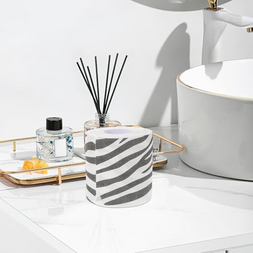 Papel higiénico divertido con estampado cebra para decorar baños de invitados 7