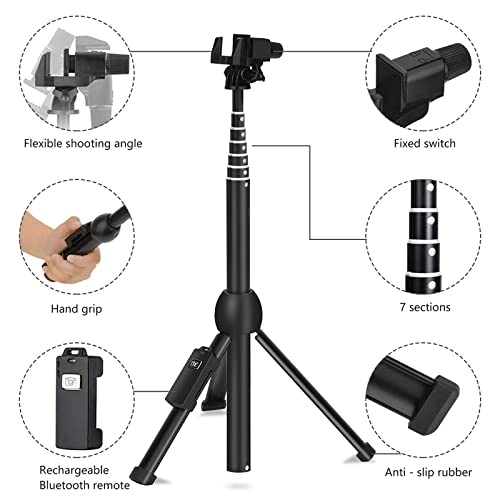 Selfie Stick, Professional 45-Inch Selfie Stick Tripod, Extendable Selfie Stick With Wireless Remote & Tripod Stand For Iphone 14 13 12 11 Pro Xs Max Xr X 8 7 6 Plus/Samsung Galaxy Note 9/S9 Plus More #TOP2