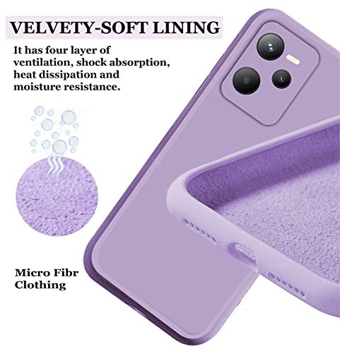 Image of A rtistque Liquid Silicone Back Cover Case for Realme C35 / Realme Narzo 50A Prime Matte Shockproof TPU Soft Flexible with Camera Protection - Purple