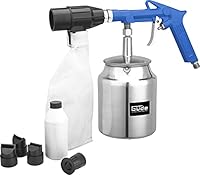 Güde DL-Sandstrahlpistole m. Rückgewinnung 750ml (Druckluftbedarf 350 l/min, 3 bar, IG 1/4 , Gehäuse und Saugbecher aus Aluminium, 5 Strahlaufsätze, für Körnung 0,2-0,8 mm, inkl. Strahlsand)