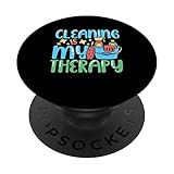 Le nettoyage est ma thérapie | L'élimination des bactéries est amusante PopSockets PopGrip Interchangeable