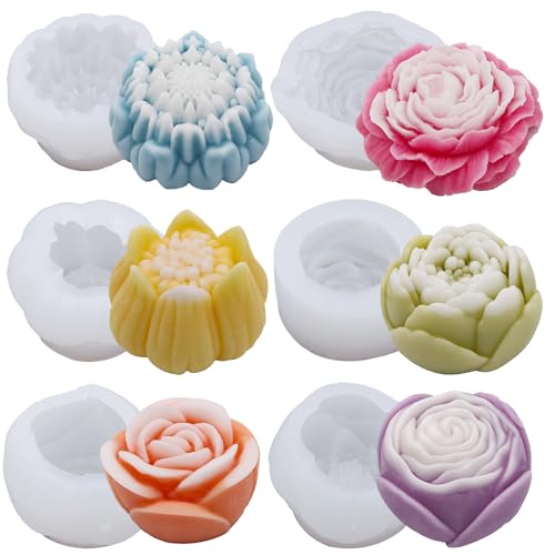 Moules en silicone pour bougies 3D fleurs et savon artisanal - 2