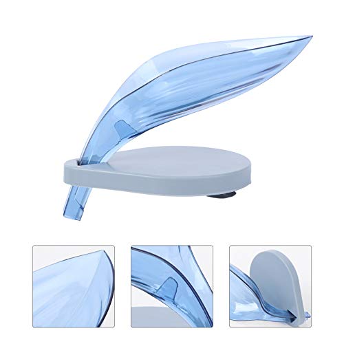 Cabilock 2 peças de suporte criativo de sabonete em forma de folha decorativo com ventosa, caixa de