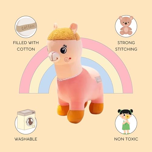 Image of Flufies Plush Toys - Snuggly and Aesthetic Stuff Plush Toys and Baby Toys - Soft Toys for Baby Girl and Baby Boy - Soft Toys for Girlfriend Gift (Alpaca)