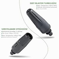 YUET Hochdrucklanze Lanze für Kärcher K1 K2 K3 K4 K5 K6 K7, Strahlrohr für Hochdruckreiniger, Hochdruck Sprühlanze Düse Hochdruckspritzpistole Dreckfräse Rotordüse Verstellbar Sprühdüse – Ansicht 3